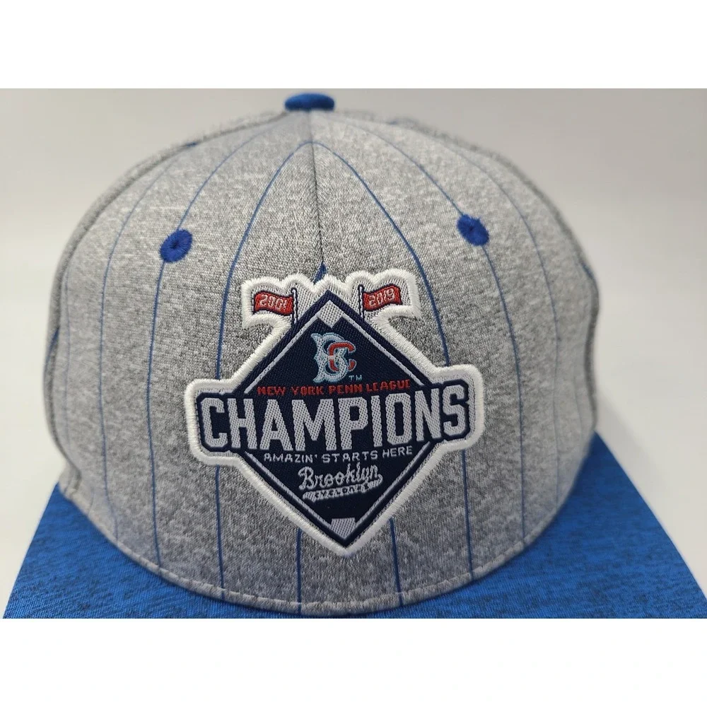 Brooklyn Cyclones 2019 New York Penn League Champions Pinstripe Snapback Hat Cap